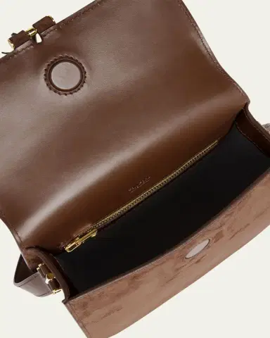 Tom Ford Tara Mini Flap Crossbody Bag in Suede and Leather | Thumbnail 4 Tom Ford Tara Mini Flap Crossbody Bag in Suede and Leather | Thumbnail 4