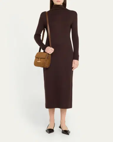 Tom Ford Tara Mini Flap Crossbody Bag in Suede and Leather | Thumbnail 5 Tom Ford Tara Mini Flap Crossbody Bag in Suede and Leather | Thumbnail 5