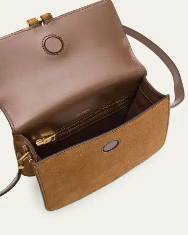 Tom Ford Tara Mini Flap Crossbody Bag in Suede and Leather | Thumbnail 8 Tom Ford Tara Mini Flap Crossbody Bag in Suede and Leather | Thumbnail 8