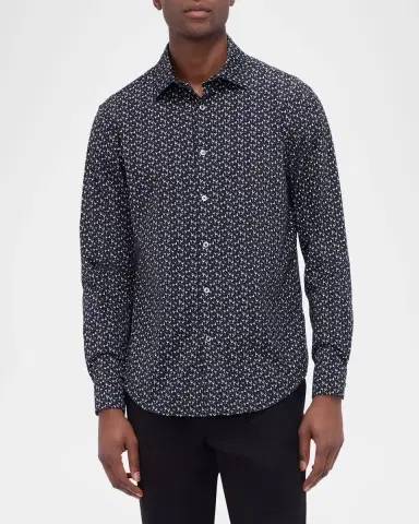 Bugatchi Men's OoohCotton James Cocktail-Print Sport Shirt | Thumbnail 3 Bugatchi Men's OoohCotton James Cocktail-Print Sport Shirt | Thumbnail 3