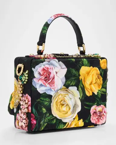 Dolce & Gabbana Flower Brocade Embellished Box Top-Handle Bag | Thumbnail 3 Dolce & Gabbana Flower Brocade Embellished Box Top-Handle Bag | Thumbnail 3