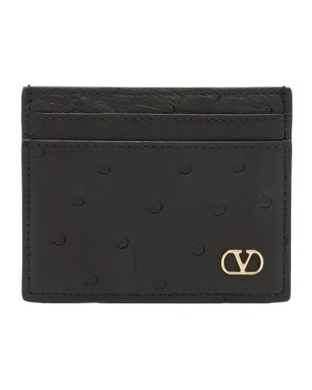 Men 's Ostrich-Effect VLogo Card Holder Men 's Ostrich-Effect VLogo Card Holder