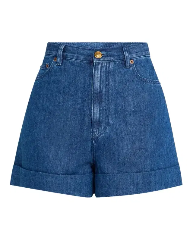 High-Rise Cuffed Denim Shorts High-Rise Cuffed Denim Shorts