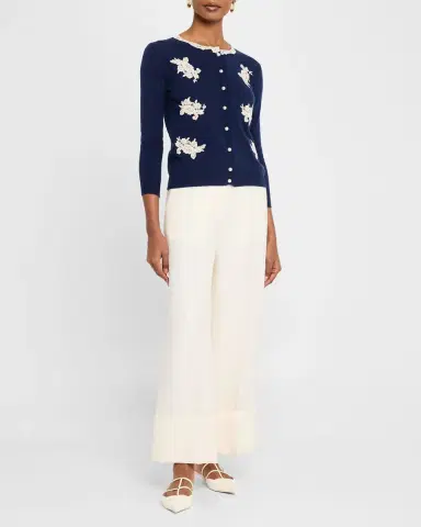 Valentino Garavani Lace Wool Cardigan | Thumbnail 2 Valentino Garavani Lace Wool Cardigan | Thumbnail 2
