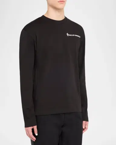 Moncler Grenoble Men's Cotton Logo Long-Sleeve T-Shirt | Thumbnail 4 Moncler Grenoble Men's Cotton Logo Long-Sleeve T-Shirt | Thumbnail 4