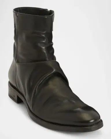 JOHN VARVATOS Men's Morrison Sharpei Leather Zip Ankle Boots | Thumbnail 2 JOHN VARVATOS Men's Morrison Sharpei Leather Zip Ankle Boots | Thumbnail 2