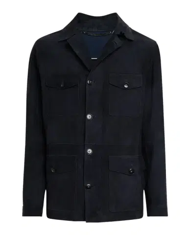Canali Men 's Suede Four-Pocket Field Jacket | Thumbnail 1 Canali Men 's Suede Four-Pocket Field Jacket | Thumbnail 1