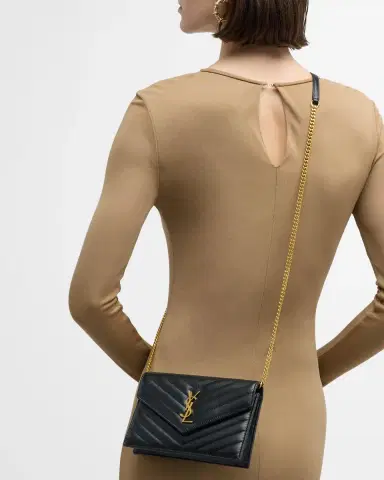 Saint Laurent Cassandre Small YSL Wallet on Chain in Quilted Leather | Thumbnail 2 Saint Laurent Cassandre Small YSL Wallet on Chain in Quilted Leather | Thumbnail 2