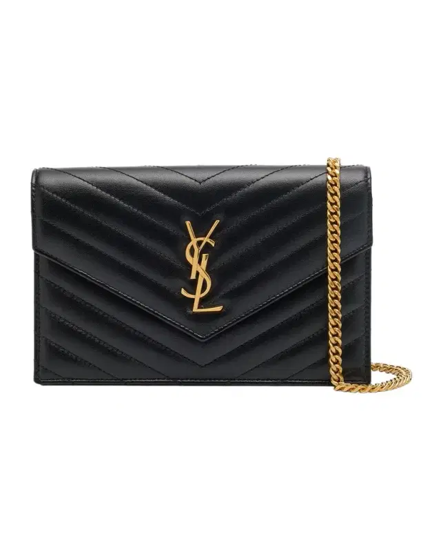 Cassandre Small YSL Wallet on Chain in Quilted Leather Cassandre Small YSL Wallet on Chain in Quilted Leather