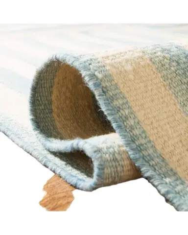 Ralph Lauren Home Celeste Stripe Patch Hand-Woven Rug | Thumbnail 1 Ralph Lauren Home Celeste Stripe Patch Hand-Woven Rug | Thumbnail 1