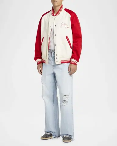 Golden Goose Men's Ball Star Denim and Leather Low-Top Sneakers | Thumbnail 2 Golden Goose Men's Ball Star Denim and Leather Low-Top Sneakers | Thumbnail 2