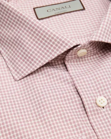 Canali Men's Cotton Micro-Check Dress Shirt | Thumbnail 2 Canali Men's Cotton Micro-Check Dress Shirt | Thumbnail 2