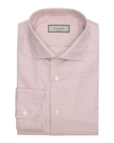 Canali Men's Cotton Micro-Check Dress Shirt | Thumbnail 1 Canali Men's Cotton Micro-Check Dress Shirt | Thumbnail 1