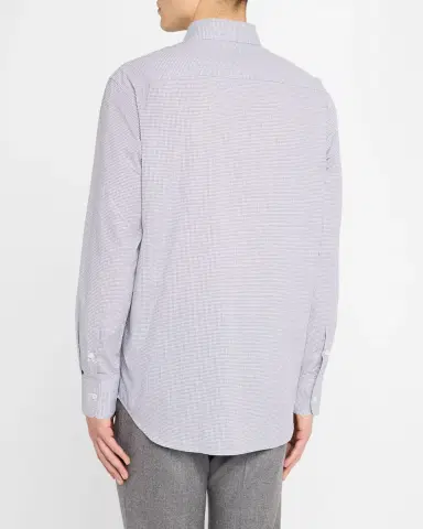 Brioni Men's Cotton Micro-Check Sport Shirt | Thumbnail 3 Brioni Men's Cotton Micro-Check Sport Shirt | Thumbnail 3