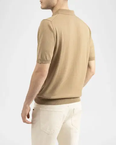 Boglioli Men's Garment-Washed Cotton Polo Shirt | Thumbnail 3 Boglioli Men's Garment-Washed Cotton Polo Shirt | Thumbnail 3