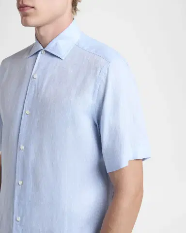 ZEGNA Men 's Oasi Lino Sport Shirt | Thumbnail 5 ZEGNA Men 's Oasi Lino Sport Shirt | Thumbnail 5