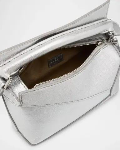 Loewe Puzzle Edge Mini Top-Handle Bag in Metallic Leather | Thumbnail 3 Loewe Puzzle Edge Mini Top-Handle Bag in Metallic Leather | Thumbnail 3