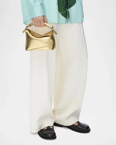 Loewe Puzzle Edge Mini Top-Handle Bag in Metallic Leather | Thumbnail 7 Loewe Puzzle Edge Mini Top-Handle Bag in Metallic Leather | Thumbnail 7