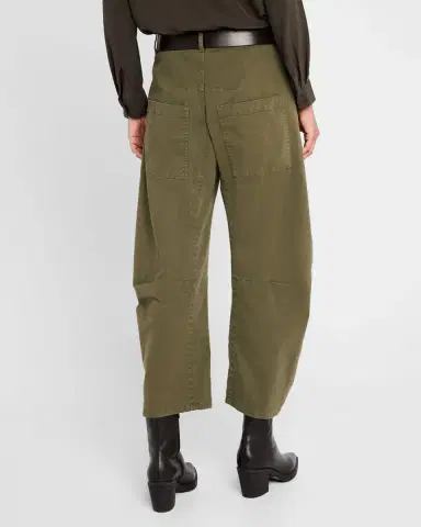 Nili Lotan Emerson Brushed Cotton Barrel-Leg Crop Pants | Thumbnail 3 Nili Lotan Emerson Brushed Cotton Barrel-Leg Crop Pants | Thumbnail 3