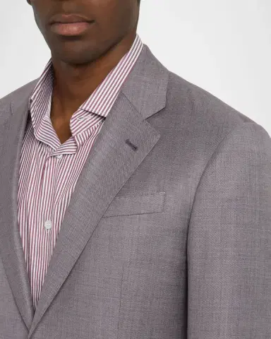 Emporio Armani Men's Silky Wool Sharkskin Suit | Thumbnail 2 Emporio Armani Men's Silky Wool Sharkskin Suit | Thumbnail 2