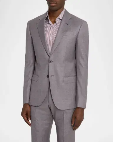 Emporio Armani Men's Silky Wool Sharkskin Suit | Thumbnail 4 Emporio Armani Men's Silky Wool Sharkskin Suit | Thumbnail 4