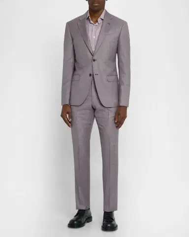 Emporio Armani Men's Silky Wool Sharkskin Suit | Thumbnail 6 Emporio Armani Men's Silky Wool Sharkskin Suit | Thumbnail 6