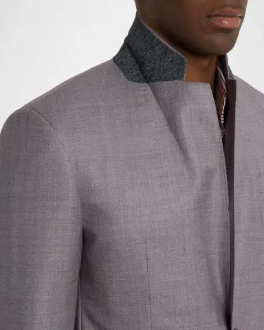 Emporio Armani Men's Silky Wool Sharkskin Suit | Thumbnail 8 Emporio Armani Men's Silky Wool Sharkskin Suit | Thumbnail 8