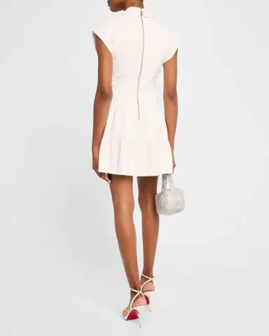 ALICE + OLIVIA Mila Vegan Leather Twist-Front Mini Dress | Thumbnail 3 ALICE + OLIVIA Mila Vegan Leather Twist-Front Mini Dress | Thumbnail 3