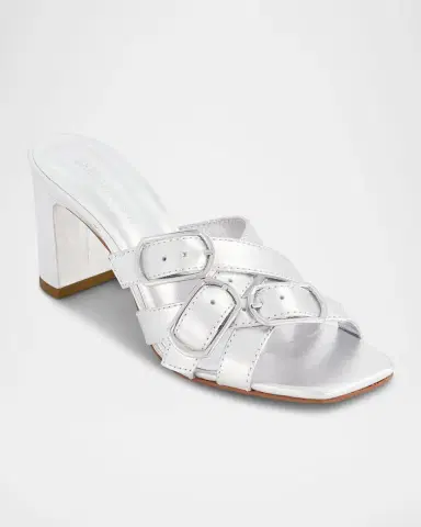 Bernardo 1946 Bea Metallic Buckle Mule Sandals | Thumbnail 2 Bernardo 1946 Bea Metallic Buckle Mule Sandals | Thumbnail 2