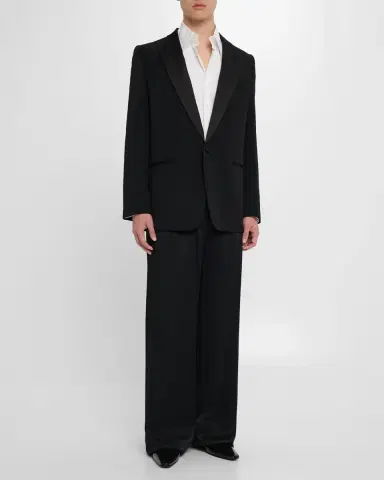 Saint Laurent Men's Peak-Lapel Tuxedo Jacket | Thumbnail 2 Saint Laurent Men's Peak-Lapel Tuxedo Jacket | Thumbnail 2