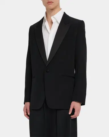 Saint Laurent Men's Peak-Lapel Tuxedo Jacket | Thumbnail 4 Saint Laurent Men's Peak-Lapel Tuxedo Jacket | Thumbnail 4