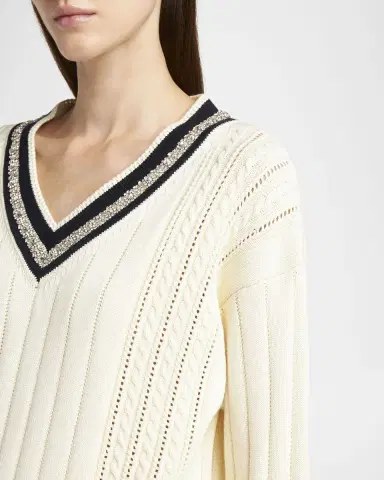 Golden Goose Golden Embellished V-Neck Varsity Sweater | Thumbnail 5 Golden Goose Golden Embellished V-Neck Varsity Sweater | Thumbnail 5