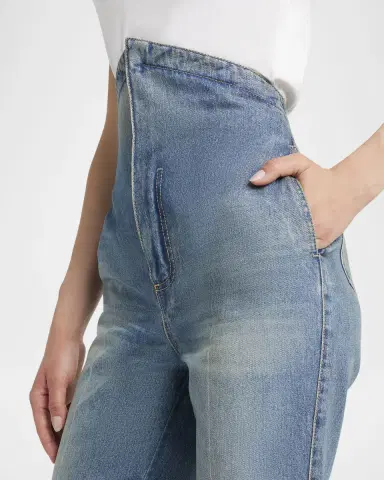 McQueen Foldover-Waist Denim Flare Trousers | Thumbnail 5 McQueen Foldover-Waist Denim Flare Trousers | Thumbnail 5