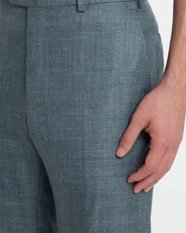 Brioni Men's Tigullio Flat-Front Twill Trousers | Thumbnail 5 Brioni Men's Tigullio Flat-Front Twill Trousers | Thumbnail 5