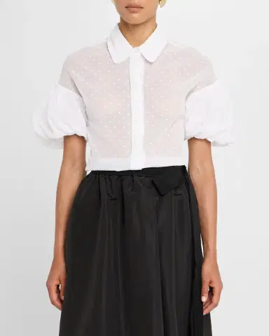 Dice Kayek Polka-Dot Puff-Sleeve Button-Down Shirt | Thumbnail 4 Dice Kayek Polka-Dot Puff-Sleeve Button-Down Shirt | Thumbnail 4