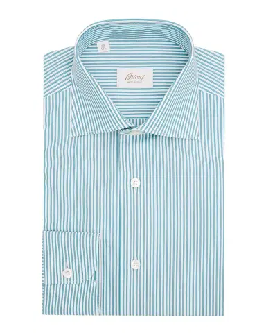 Brioni Men's Cotton Thin Stripe Dress Shirt | Thumbnail 1 Brioni Men's Cotton Thin Stripe Dress Shirt | Thumbnail 1