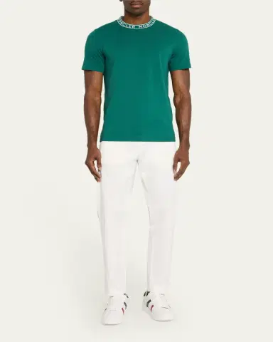Moncler Men's Logo-Collar Jersey T-Shirt | Thumbnail 2 Moncler Men's Logo-Collar Jersey T-Shirt | Thumbnail 2