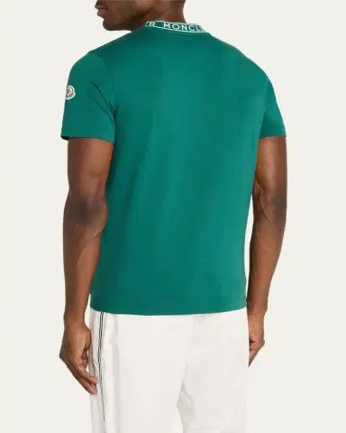 Moncler Men's Logo-Collar Jersey T-Shirt | Thumbnail 3 Moncler Men's Logo-Collar Jersey T-Shirt | Thumbnail 3