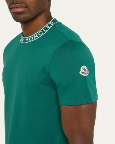 Moncler Men's Logo-Collar Jersey T-Shirt | Thumbnail 5 Moncler Men's Logo-Collar Jersey T-Shirt | Thumbnail 5