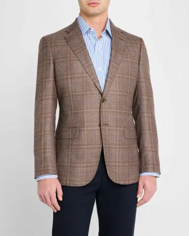 Emporio Armani Men's Textured Plaid Sport Coat | Thumbnail 3 Emporio Armani Men's Textured Plaid Sport Coat | Thumbnail 3