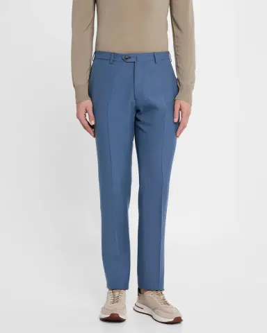 Emporio Armani Men's Lyocell Twill Flat-Front Trousers | Thumbnail 4 Emporio Armani Men's Lyocell Twill Flat-Front Trousers | Thumbnail 4