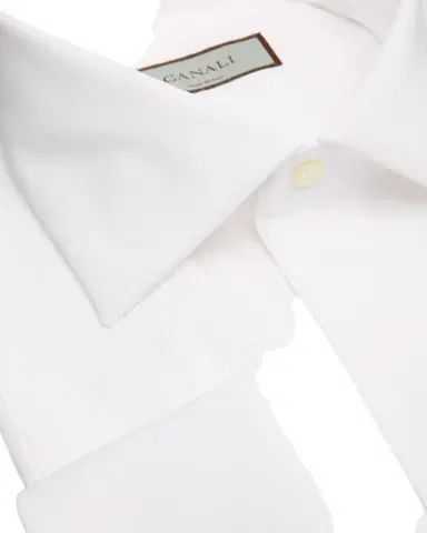 Canali Men's French-Cuff Textured Bib Shirt | Thumbnail 1 Canali Men's French-Cuff Textured Bib Shirt | Thumbnail 1