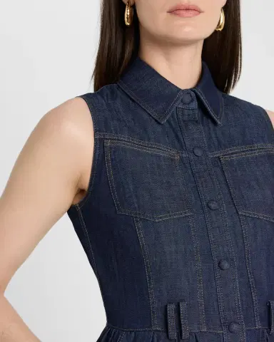 Dice Kayek Sleeveless Denim Midi Shirtdress | Thumbnail 5 Dice Kayek Sleeveless Denim Midi Shirtdress | Thumbnail 5