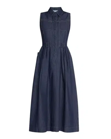 Dice Kayek Sleeveless Denim Midi Shirtdress | Thumbnail 1 Dice Kayek Sleeveless Denim Midi Shirtdress | Thumbnail 1