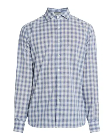 Canali Men's Cotton Ombre Check Sport Shirt | Thumbnail 1 Canali Men's Cotton Ombre Check Sport Shirt | Thumbnail 1