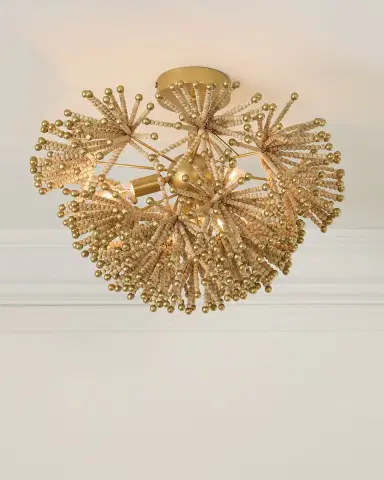 Neiman Marcus Beaded Flower Burst 3-Light Flush Mount | Thumbnail 5 Neiman Marcus Beaded Flower Burst 3-Light Flush Mount | Thumbnail 5