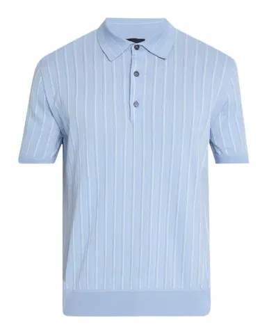 Brioni Men's Stripe Short-Sleeve Polo Sweater | Thumbnail 1 Brioni Men's Stripe Short-Sleeve Polo Sweater | Thumbnail 1