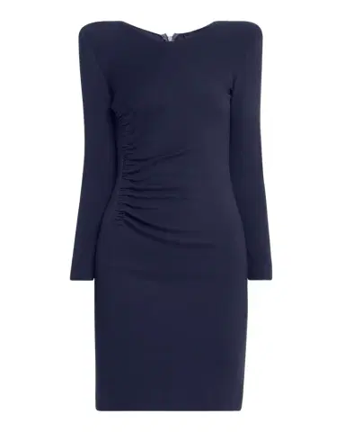 Emporio Armani Ruched-Hip Milan Jersey Mini Dress | Thumbnail 1 Emporio Armani Ruched-Hip Milan Jersey Mini Dress | Thumbnail 1