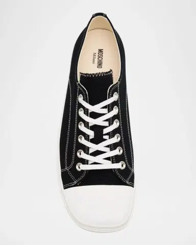 MOSCHINO Men's Canvas Low-Top Sneakers | Thumbnail 6 MOSCHINO Men's Canvas Low-Top Sneakers | Thumbnail 6