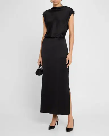 Giorgio Armani Cap-Sleeve Double Silk Satin Gown | Thumbnail 2 Giorgio Armani Cap-Sleeve Double Silk Satin Gown | Thumbnail 2